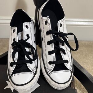 Converse Kids White and Black Low-Top Sneakers